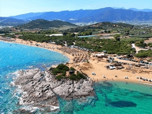 Turquoise water at Ammolofoi Beach Greece
