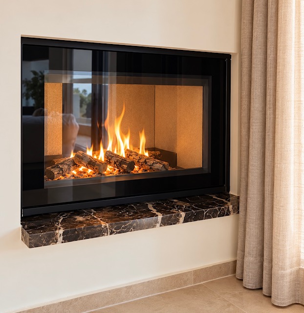 Fireplace at Villa Vina