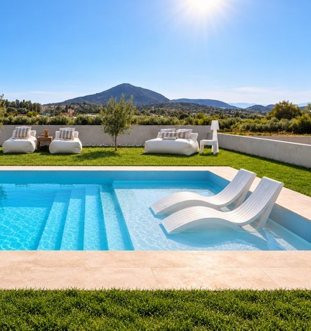 Private swimming pool at Villa Vina